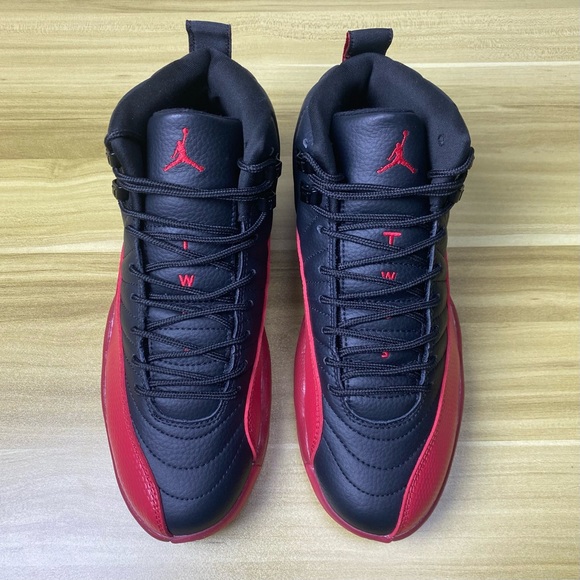 Flu Game Blue And Red 12s Jordan 12 Retro Flu Game -Men's Black